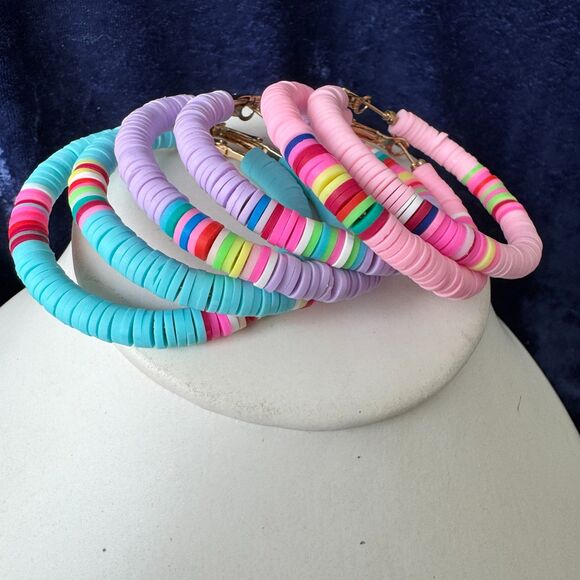 5/$25 Blue Hoop Earrings - Picture 2 of 7